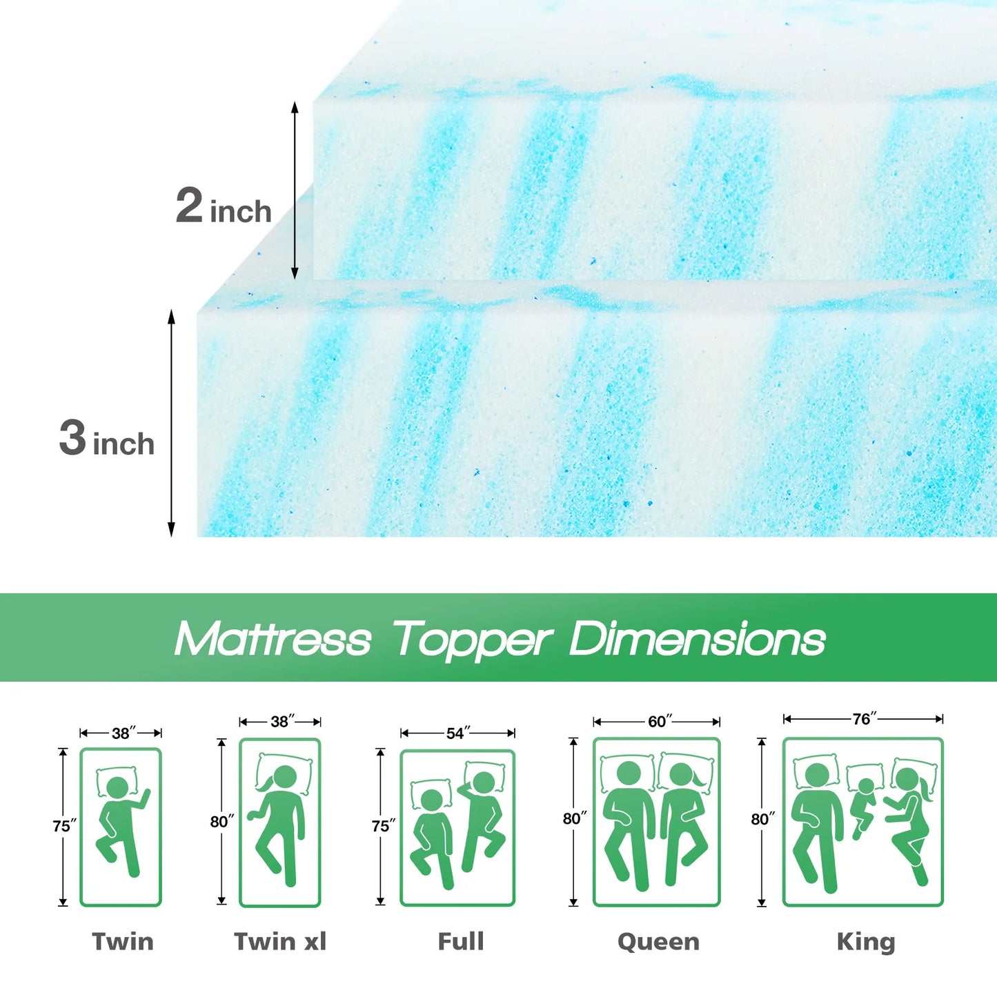 Slumbie Memory Foam Mattress Topper